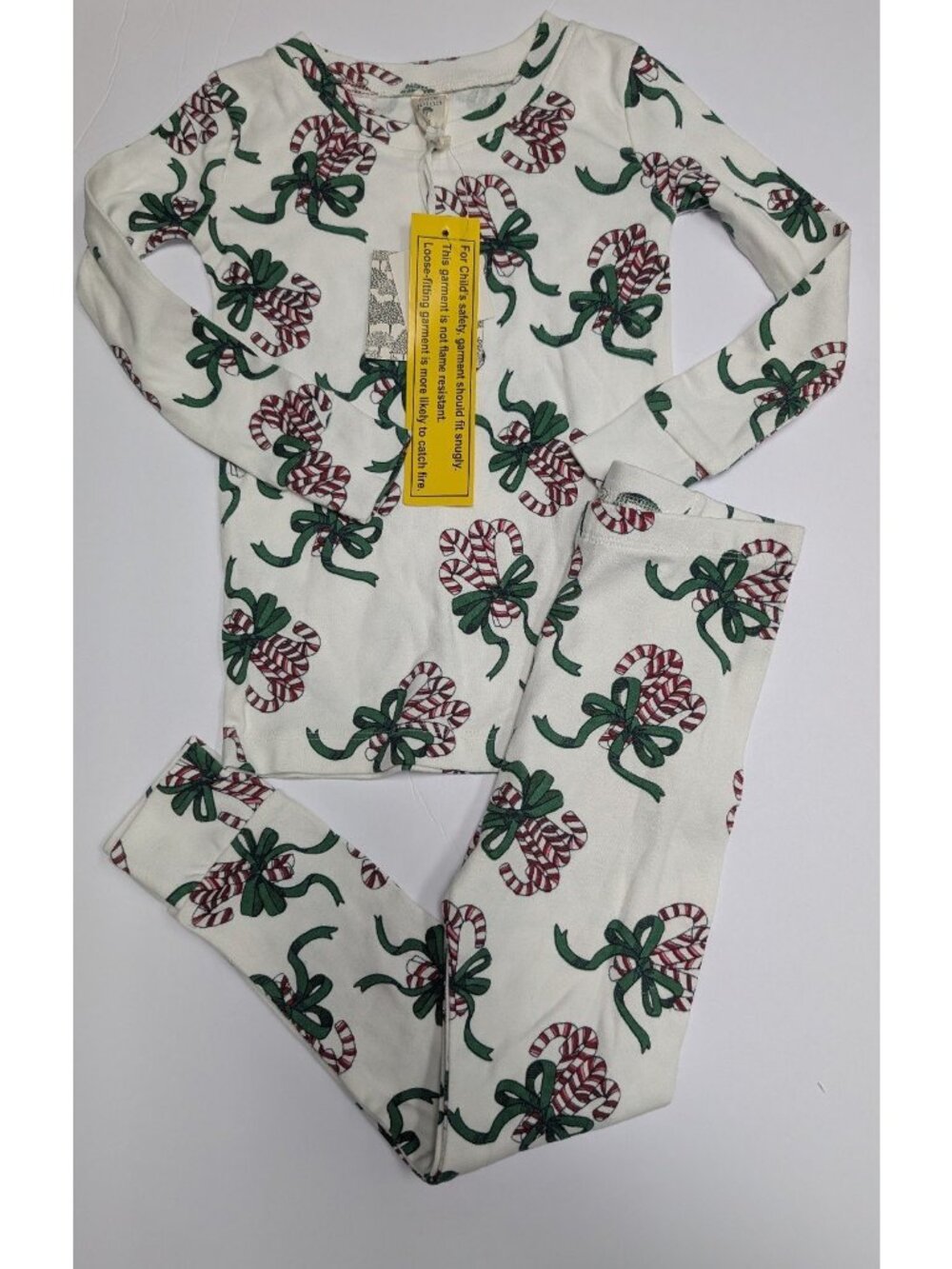 Kate Quinn Organic Cotton Candy Cane PJs Christmas Holiday 5Y Pajamas